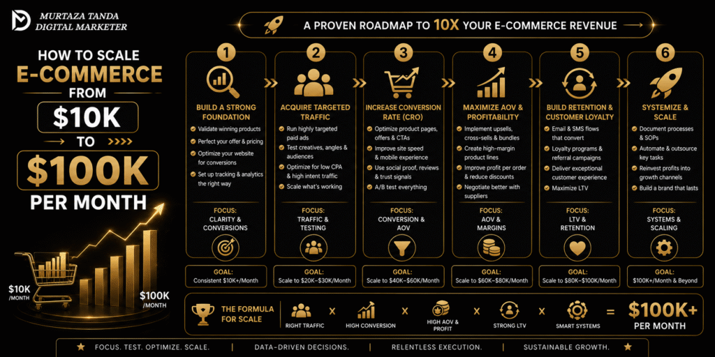 How to scale e-commerce from $10K to $100K per month